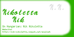 nikoletta nik business card